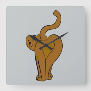 Grappige katten, kattenstaart wandklok
