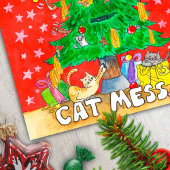 Grappige Katten Kerst ansichtkaart Briefkaart