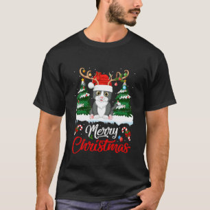 Grappige Katten Kerstboom Lichtjes Rendier Kerstma T-shirt