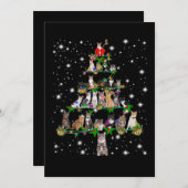 Grappige Katten Kerstboom T-shirt Ornament Decorat Feestdagenkaart (Voorkant / Achterkant)