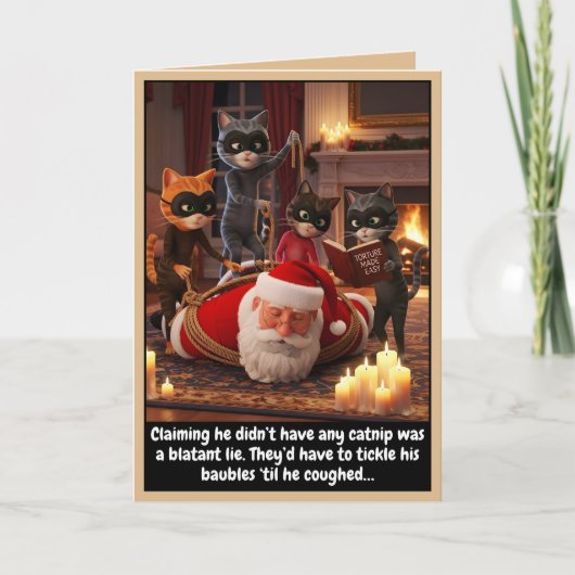 Grappige katten kerstkaart kaart (Voorkant)
