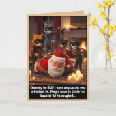 Grappige katten kerstkaart kaart (Gele Bloem)