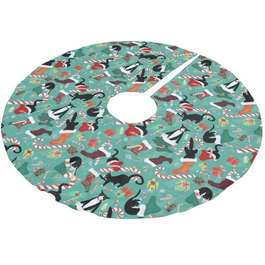 Grappige Katten Kerstkousen Kerstboom Rok (Gekanteld)