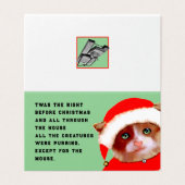 Grappige Katten Kerstmis Kaart (Buitenkant ongevouwen)