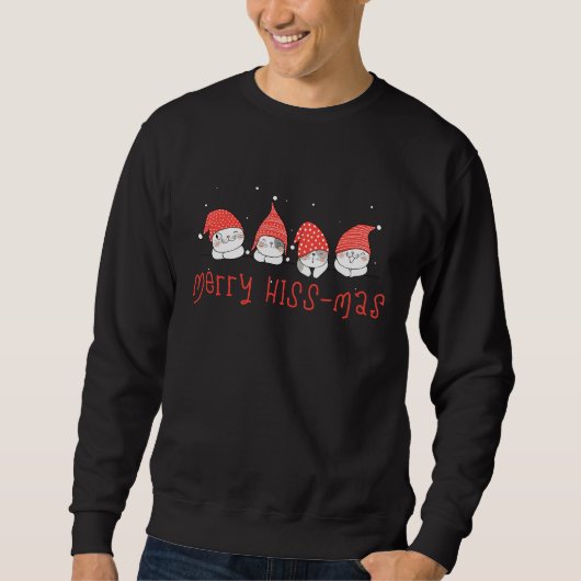 Grappige Katten, Kerstmis sweatshirt, schattig, Tr Trui (Voorkant)