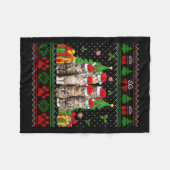 Grappige Katten Kerstmuts Kerstboom Lelijke Kerst Fleece Deken (Voorkant (Horizontaal))