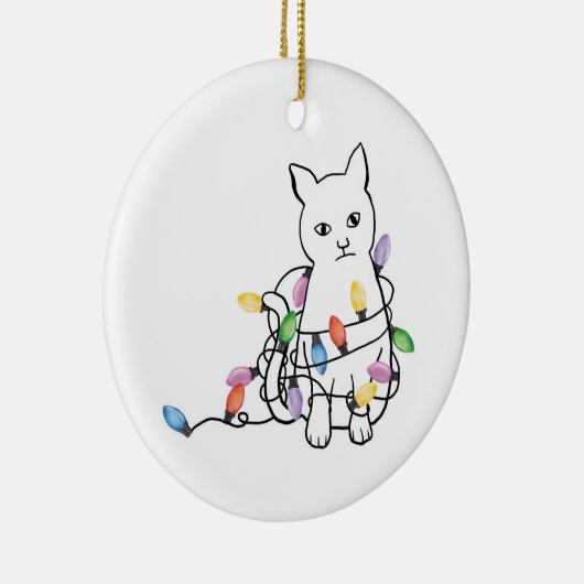 Grappige Katten Kerstvakantie Keramisch Ornament (Rechts)