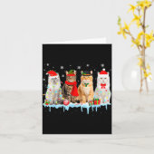 Grappige Katten Kerstverlichting Rendier Kerstman  Kaart (Gele Bloem)