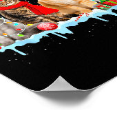 Grappige Katten Kerstverlichting Rendier Kerstman  Poster (Hoek)