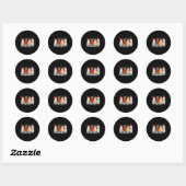 Grappige Katten Kerstverlichting Rendier Kerstman Ronde Sticker (Vel)
