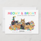 Grappige Katten & Kippen Kerst Foto Feestdagenkaart (Voorkant)