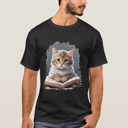 Grappige katten lezen van een boek Graphic Cat Kit T-shirt (Voorkant)