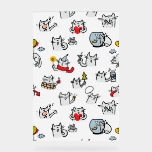 Grappige katten, melk en magie acryl bord