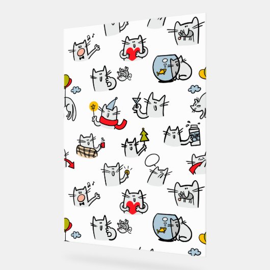 Grappige katten, melk en magie acryl bord (Hoek)