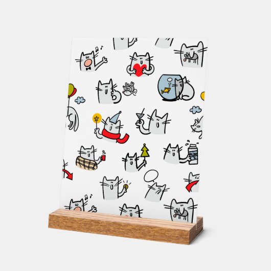 Grappige katten, melk en magie. acryl bord (Hoek)