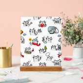 Grappige katten, melk en magie. acryl bord (Huwelijk)