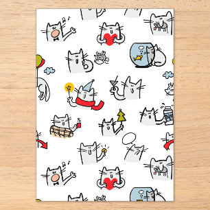 Grappige katten, melk en magie. acryl uitnodigingen
