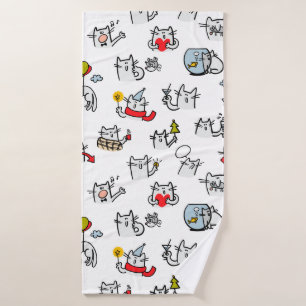 Grappige katten, melk en magie. badhanddoek