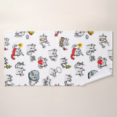 Grappige katten, melk en magie. badhanddoek (Badhanddoek)