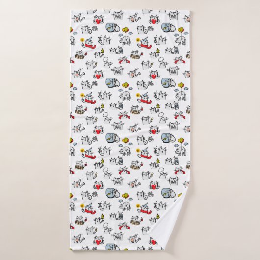 Grappige katten, melk en magie. badhanddoek (Badhanddoek)