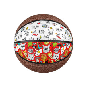 Grappige katten, melk en magie. basketbal