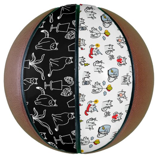 Grappige katten, melk en magie. basketbal (Verticaal)