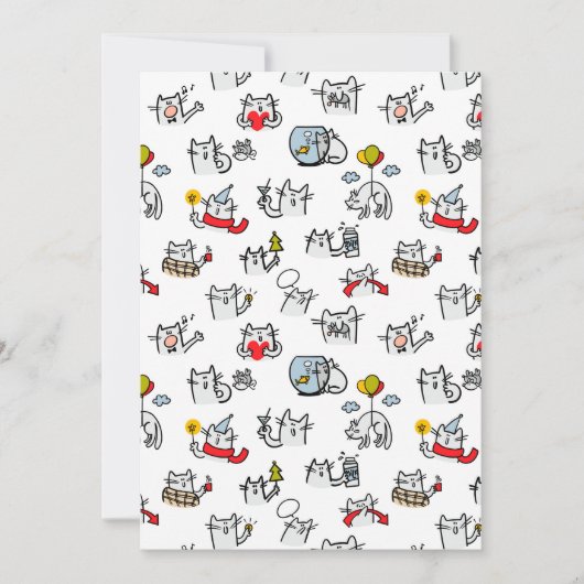 Grappige katten, melk en magie. bedankkaart (Voorkant)