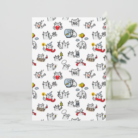 Grappige katten, melk en magie. bedankkaart (Staand voorkant)