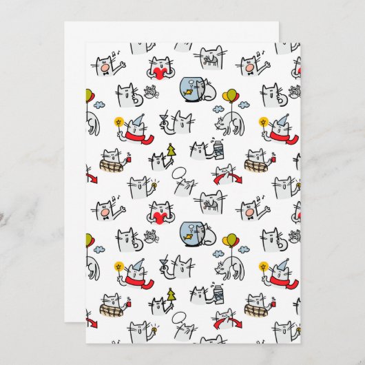 Grappige katten, melk en magie. bedankkaart (Voorkant / Achterkant)