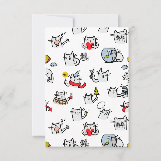 Grappige katten, melk en magie. bedankkaart (Voorkant)