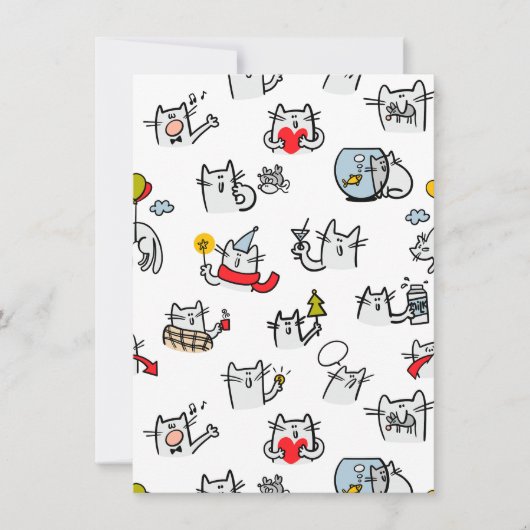 Grappige katten, melk en magie. bedankkaart (Voorkant)