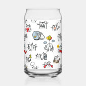 Grappige katten, melk en magie. blikvorm glas (Achterkant)