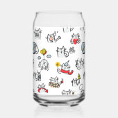 Grappige katten, melk en magie. blikvorm glas (Links)