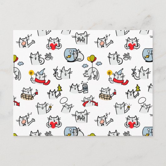 Grappige katten, melk en magie. briefkaart (Voorkant)