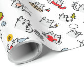 Grappige katten, melk en magie. cadeaupapier (Rol Hoek)