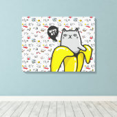 Grappige katten, melk en magie. canvas afdruk (Insitu (Houten vloer))