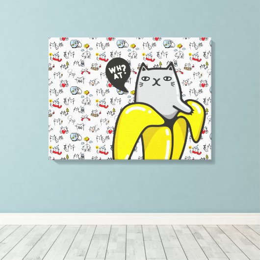 Grappige katten, melk en magie. canvas afdruk (Insitu (Houten vloer))