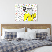Grappige katten, melk en magie. canvas afdruk (Insitu (Slaapkamer))