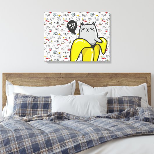 Grappige katten, melk en magie. canvas afdruk (Insitu (Slaapkamer))