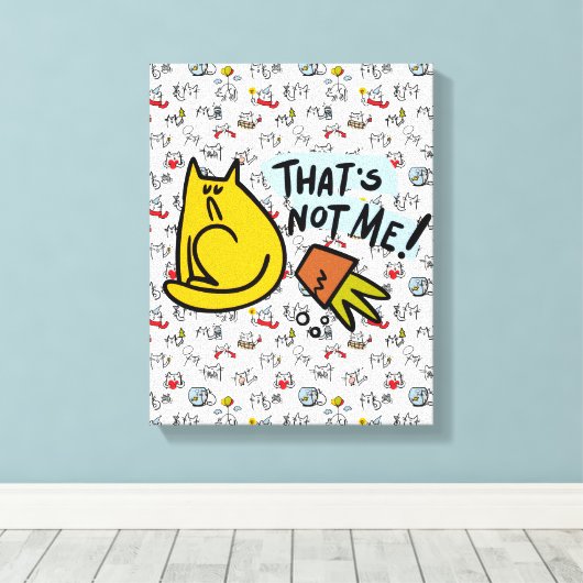 Grappige katten, melk en magie. canvas afdruk (Insitu (Houten vloer))