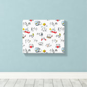 Grappige katten, melk en magie. canvas afdruk (Insitu (Houten vloer))