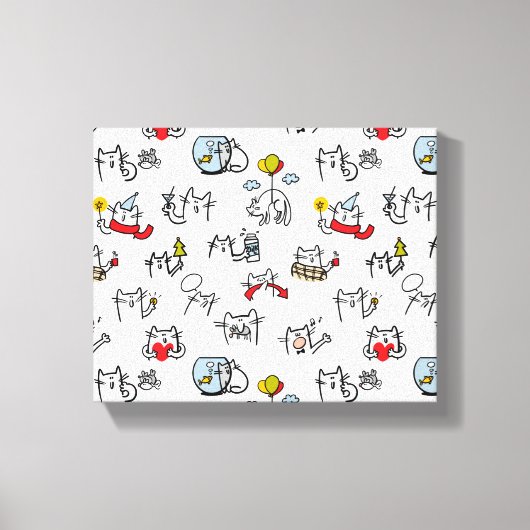 Grappige katten, melk en magie. canvas afdruk (Voorkant)