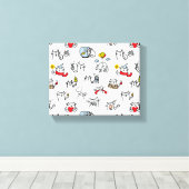 Grappige katten, melk en magie. canvas afdruk (Insitu (Houten vloer))