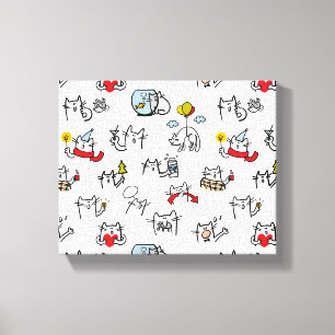 Grappige katten, melk en magie. canvas afdruk