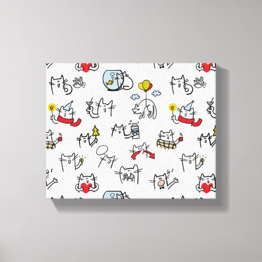 Grappige katten, melk en magie. canvas afdruk (Voorkant)