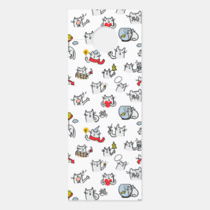 Grappige katten, melk en magie. deurhanger