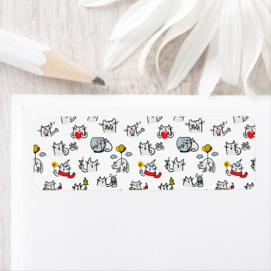 Grappige katten, melk en magie. etiket (Insitu)