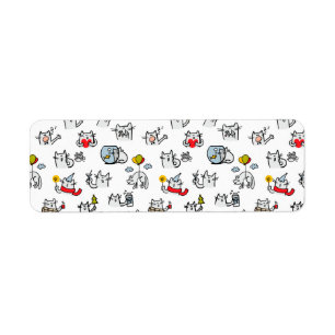 Grappige katten, melk en magie. etiket