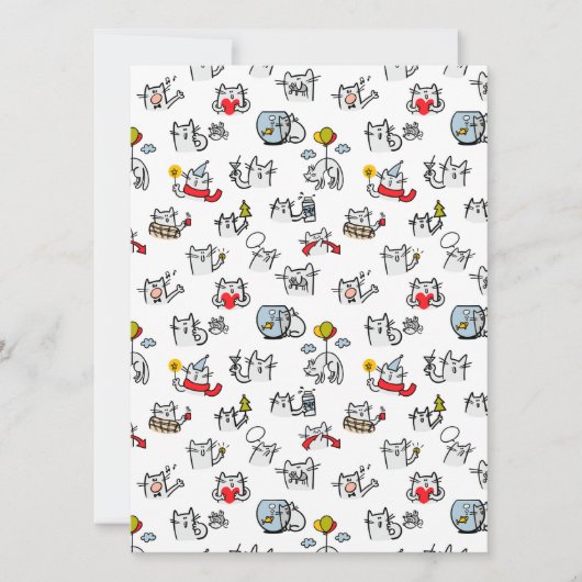 Grappige katten, melk en magie. feestdagenkaart (Voorkant)