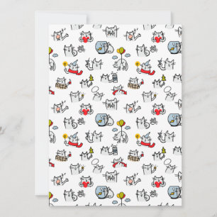 Grappige katten, melk en magie. feestdagenkaart